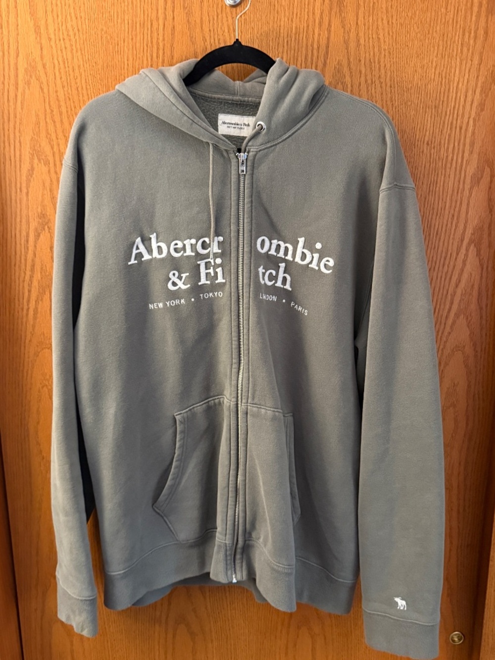 Mens XXL Abercrombie & Fitch green full zip hoodie
